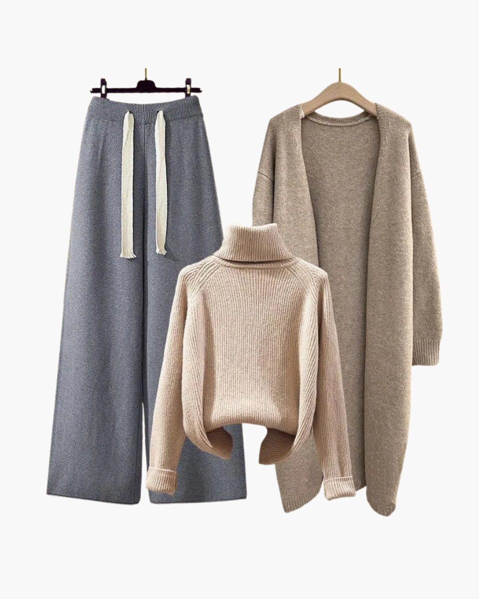 Léonie – Wide-leg pants – Three-piece set-15140896178560-Santi Vento Atelier