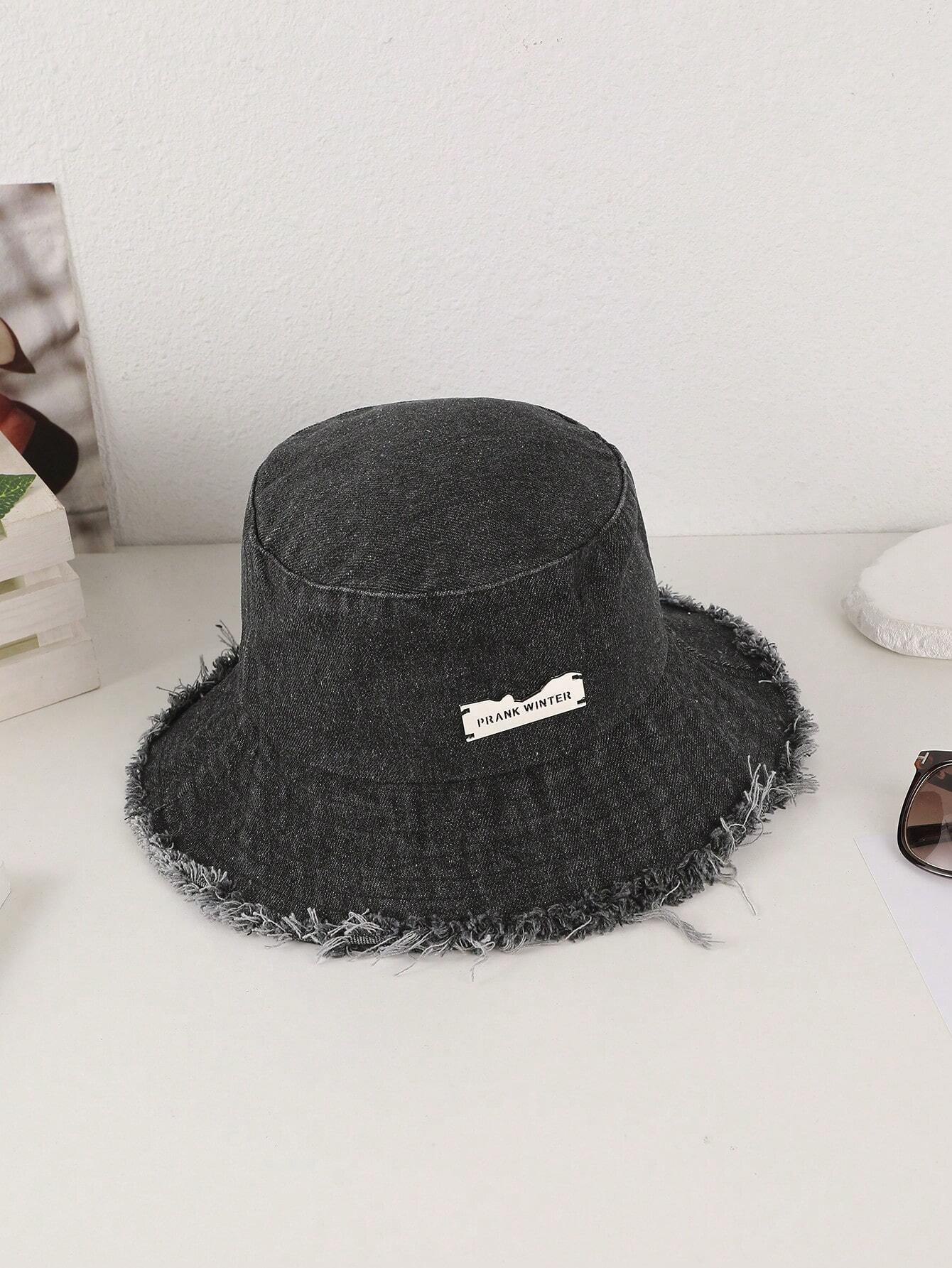 Lioré – Distressed edge – Washed denim bucket hat-15145725559168-Santi Vento Atelier