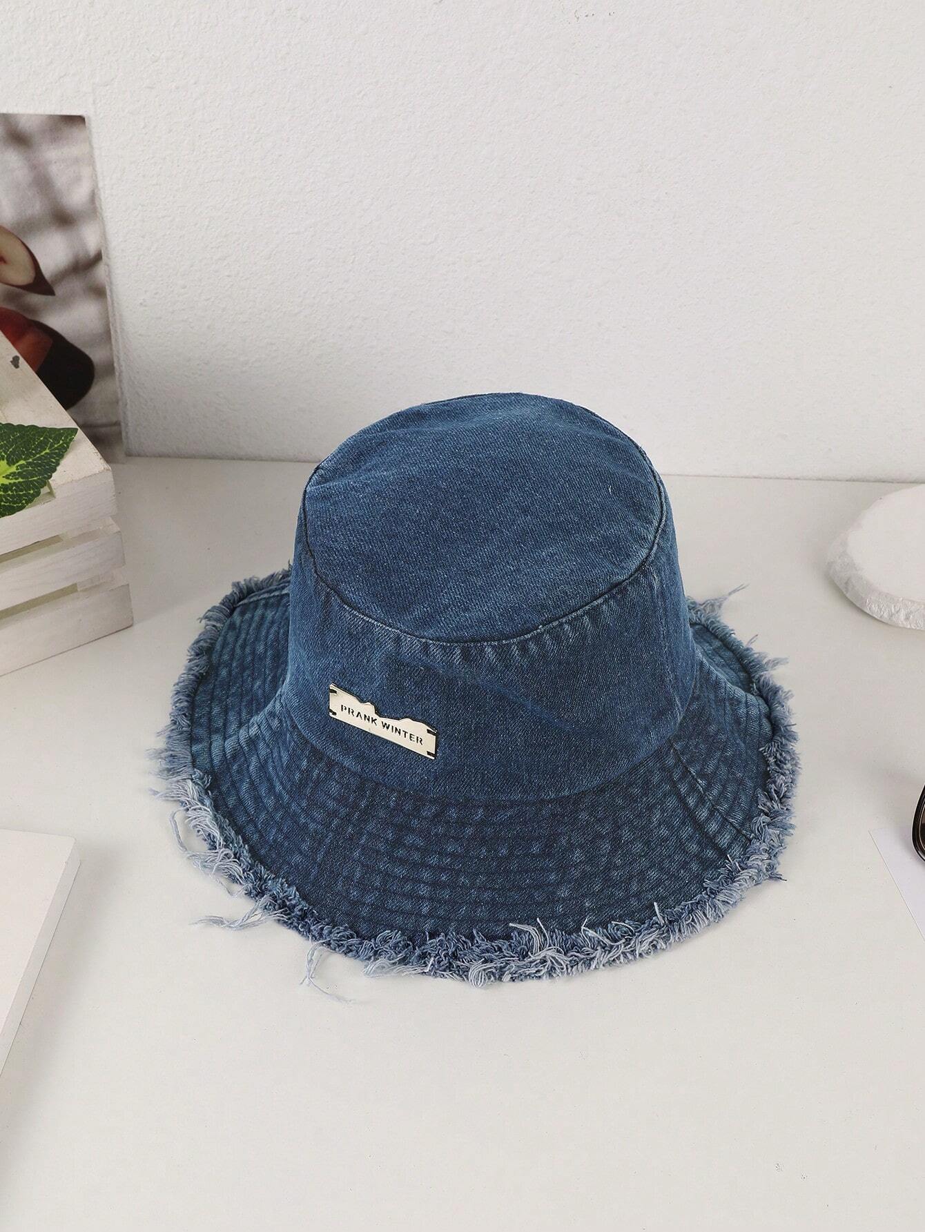 Lioré – Distressed edge – Washed denim bucket hat-15145725559168-Santi Vento Atelier
