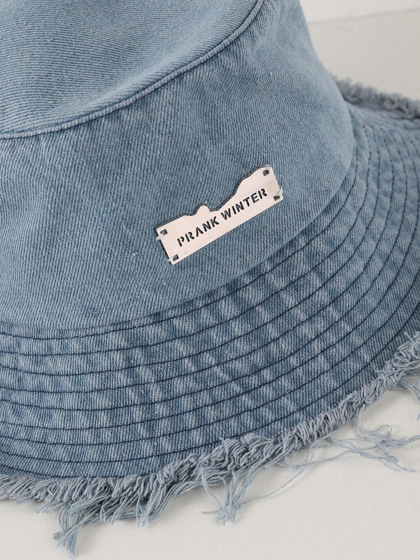 Lioré – Distressed edge – Washed denim bucket hat-15145725559168-Santi Vento Atelier