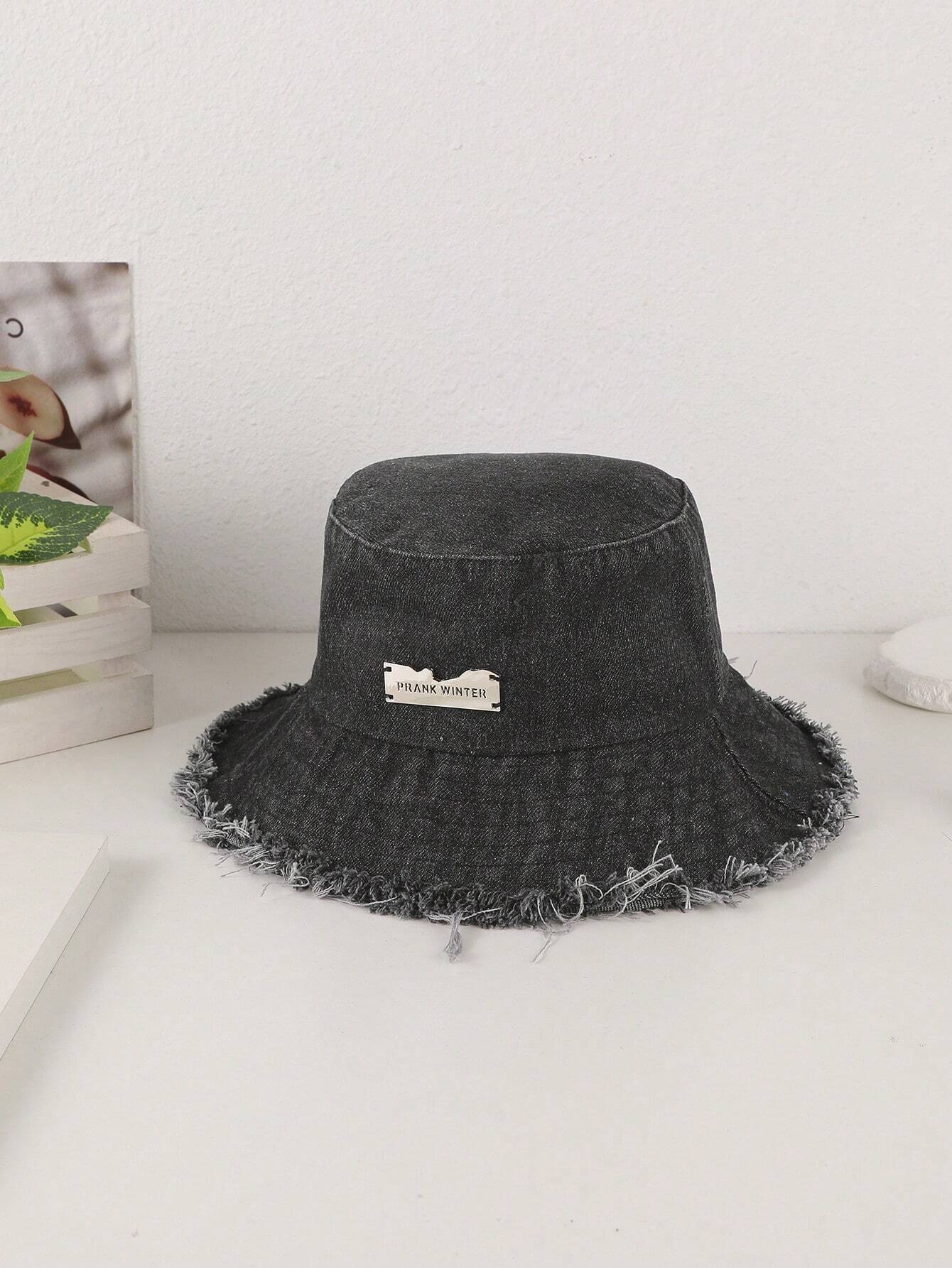 Lioré – Distressed edge – Washed denim bucket hat-15145725559168-Santi Vento Atelier