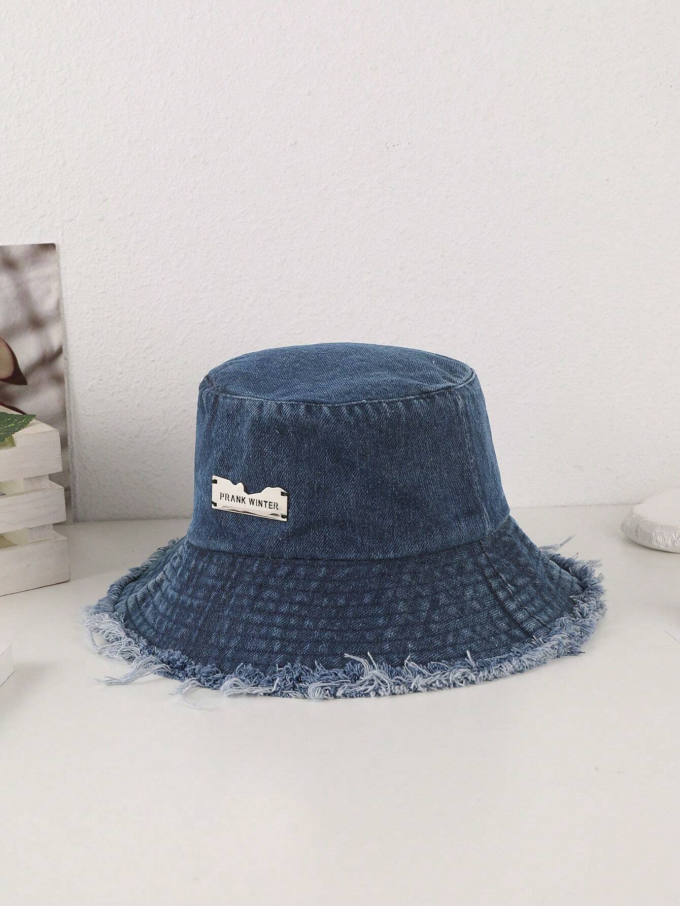 Lioré – Distressed edge – Washed denim bucket hat-15145725559168-Santi Vento Atelier