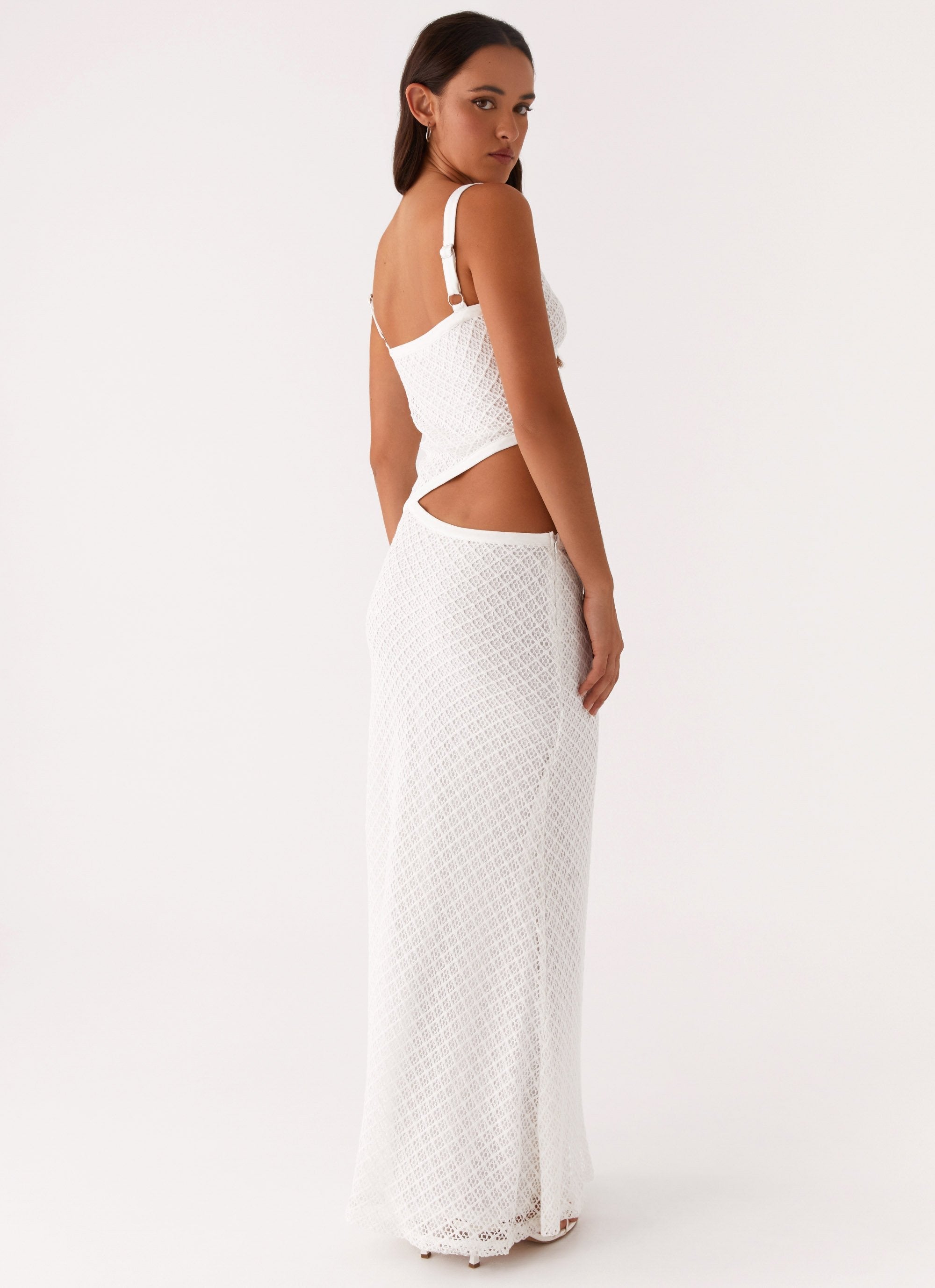 Lumivière – Cutout twist – Crochet Maxi Dress-15162786087296-Santi Vento Atelier