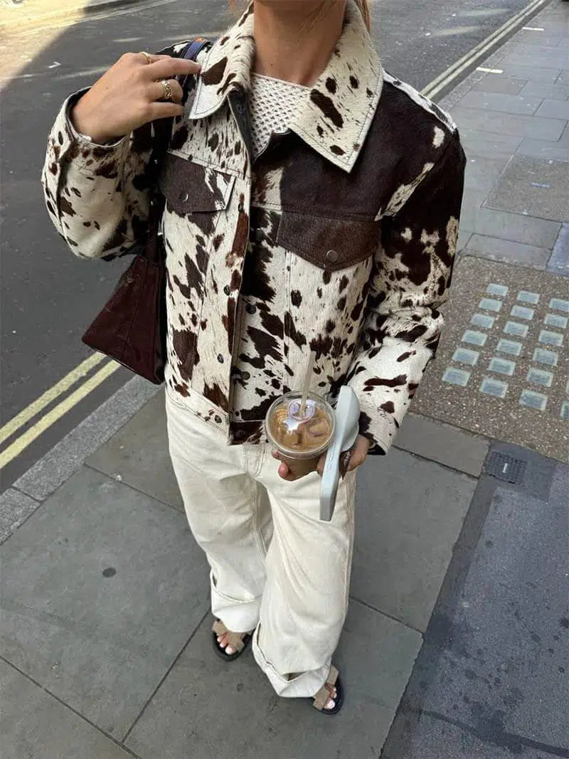 Luna – Cow print – Jacket-15137995489664-Santi Vento Atelier