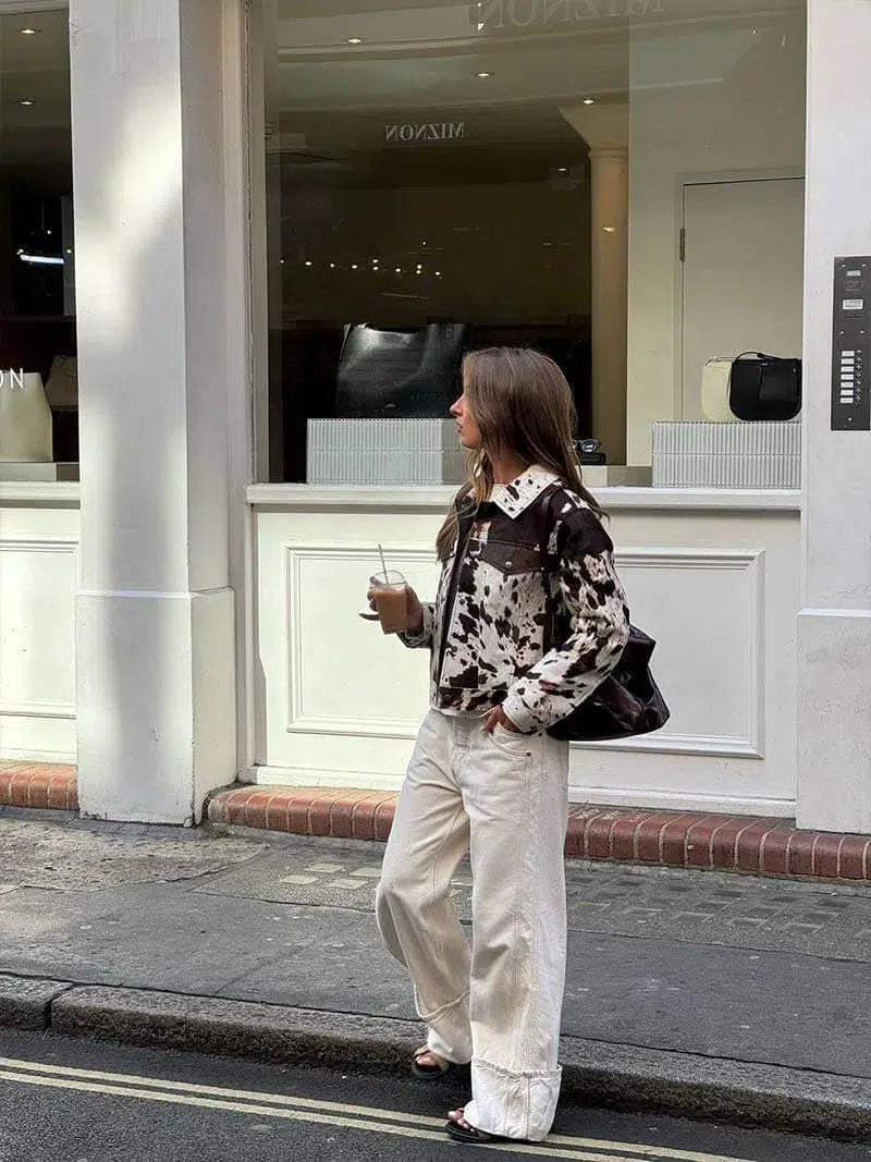 Luna – Cow print – Jacket-15137995489664-Santi Vento Atelier