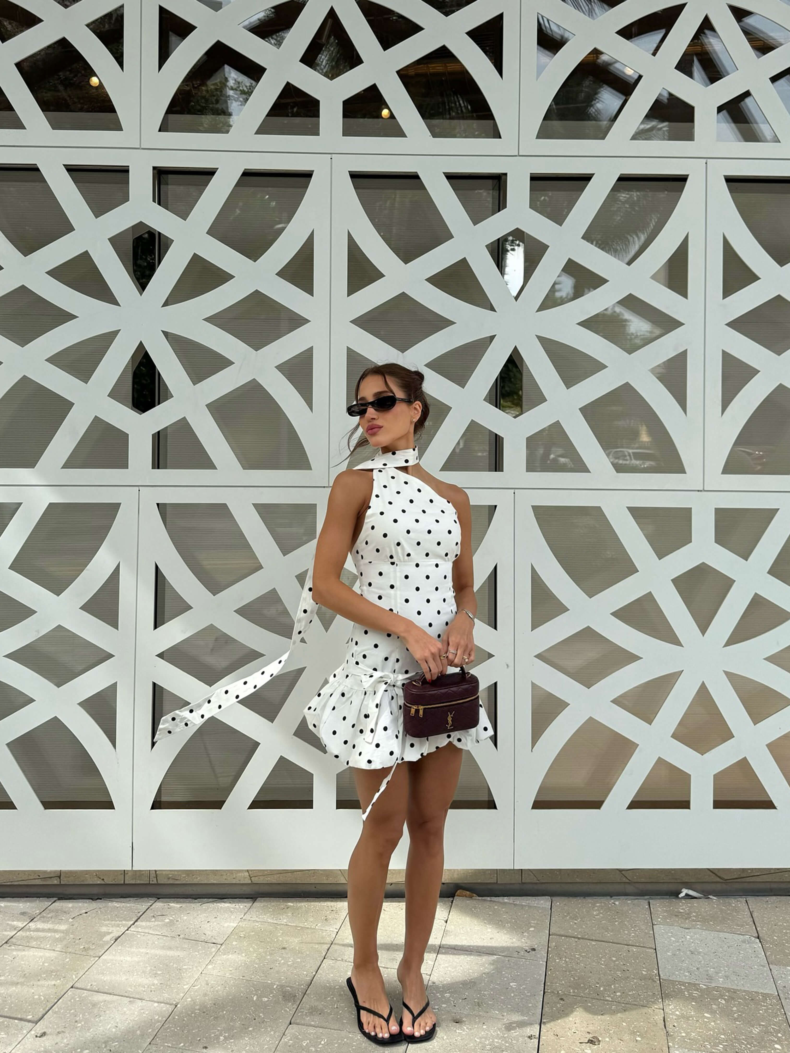 Lunetta – Asymmetric cut – Polka dot mini dress-15157950513536-Santi Vento Atelier