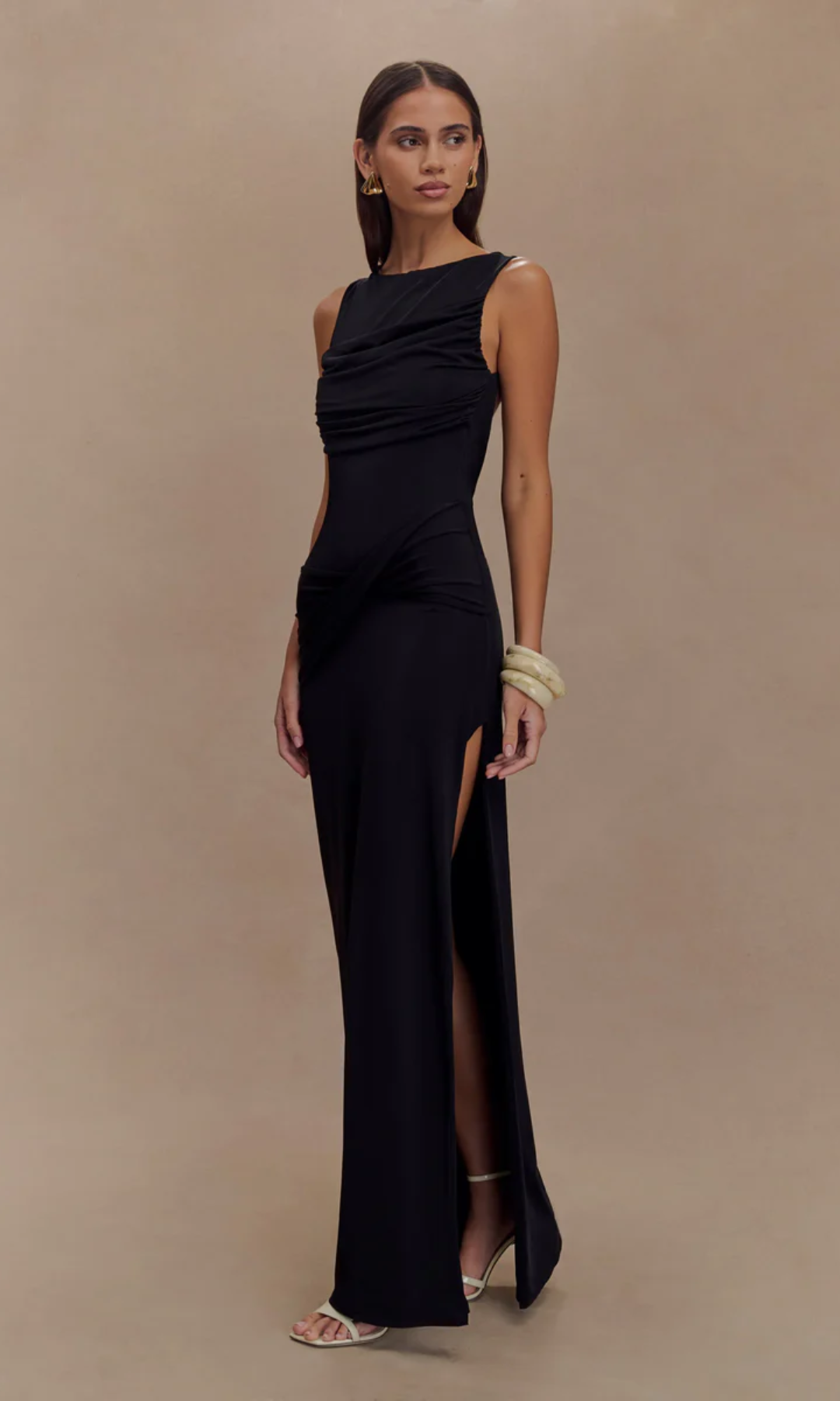 Lunivelle – Draped waist detail – Maxi gown-15143007682944-Santi Vento Atelier