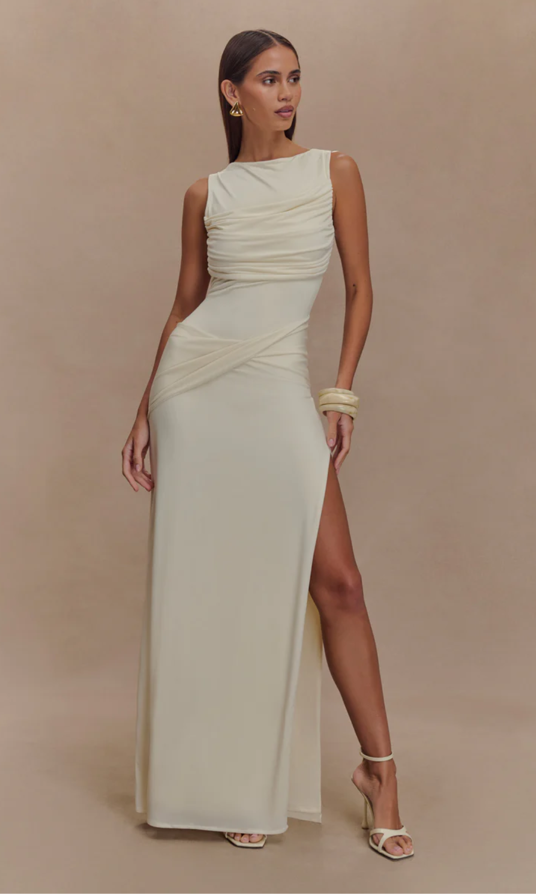 Lunivelle – Draped waist detail – Maxi gown-15143007682944-Santi Vento Atelier