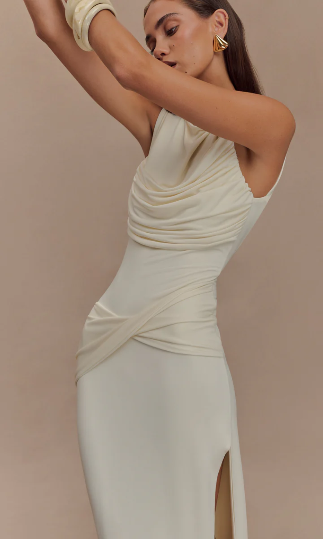 Lunivelle – Draped waist detail – Maxi gown-15143007682944-Santi Vento Atelier