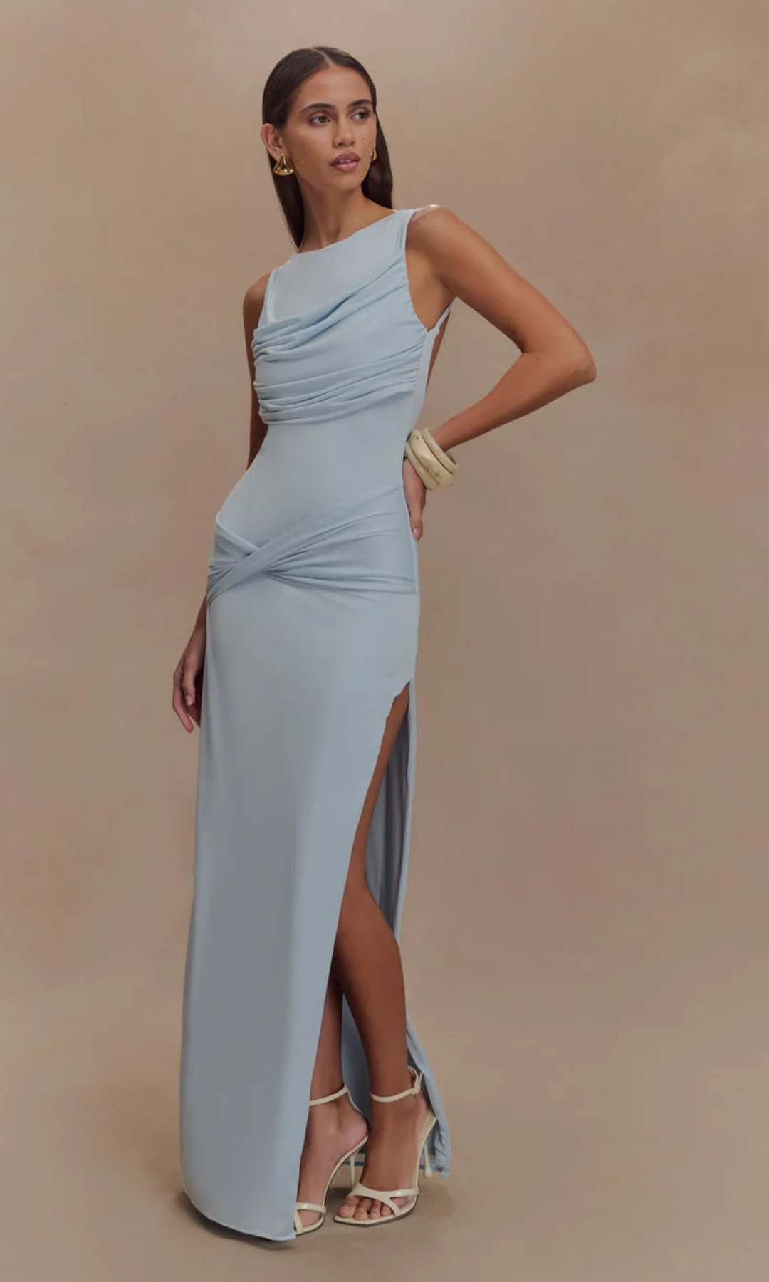 Lunivelle – Draped waist detail – Maxi gown-15143007682944-Santi Vento Atelier