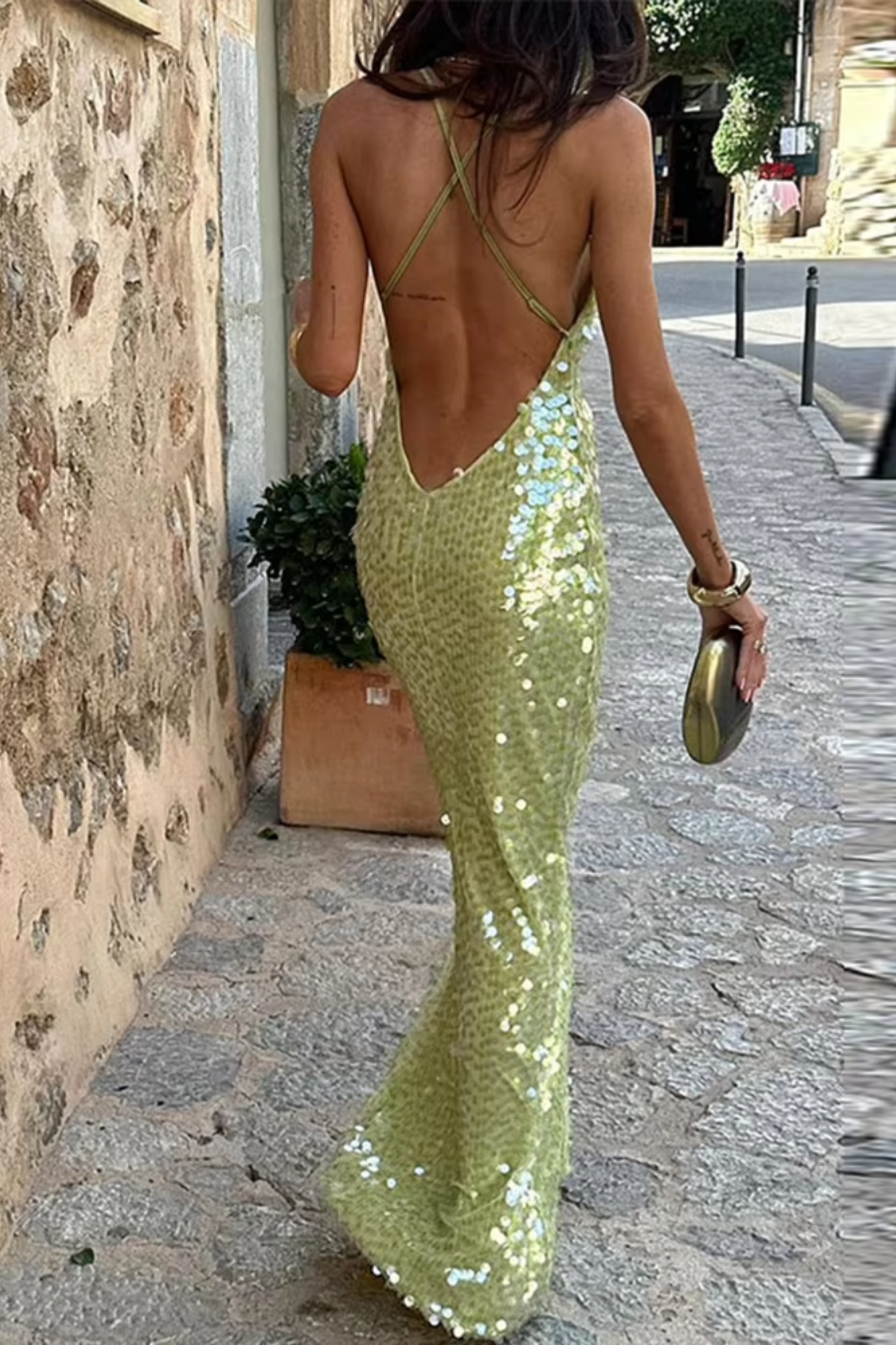 Lustrelisse – Sequin shimmer – Strappy evening gown-15151055700352-Santi Vento Atelier