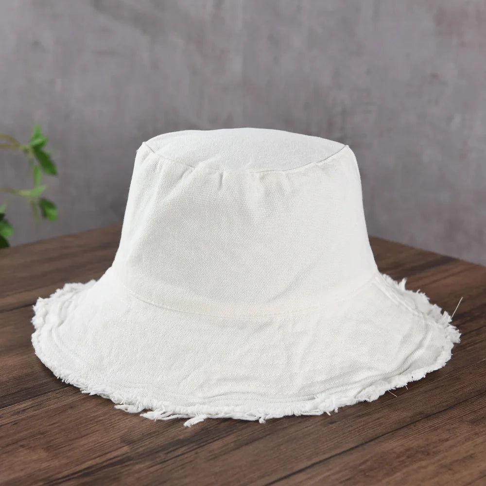 Maelis – Raw edge – Cotton bucket hat-15145724346752-Santi Vento Atelier