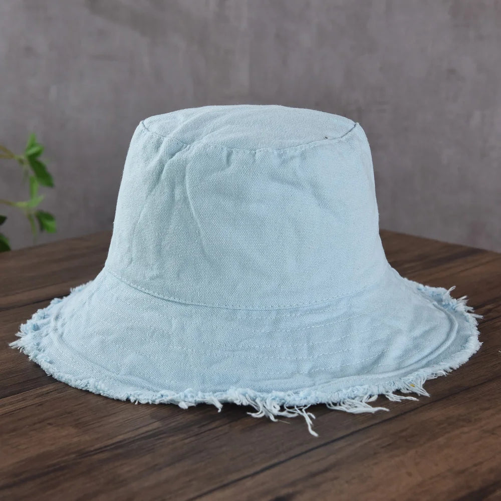 Maelis – Raw edge – Cotton bucket hat-15145724346752-Santi Vento Atelier