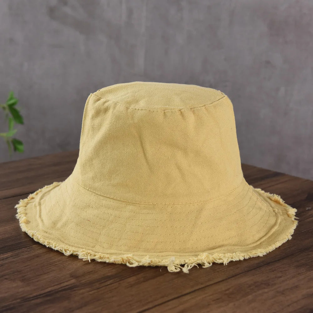 Maelis – Raw edge – Cotton bucket hat-15145724346752-Santi Vento Atelier