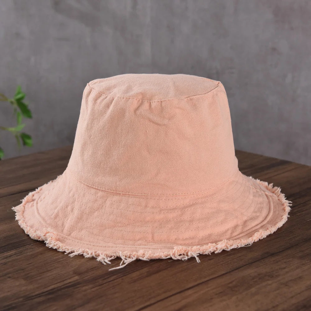 Maelis – Raw edge – Cotton bucket hat-15145724346752-Santi Vento Atelier
