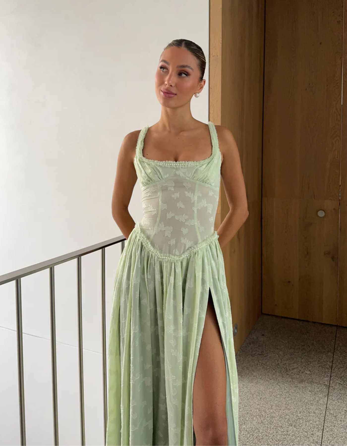 Maelis – Sheer corset – Slit maxi dress-15157951857024-Santi Vento Atelier