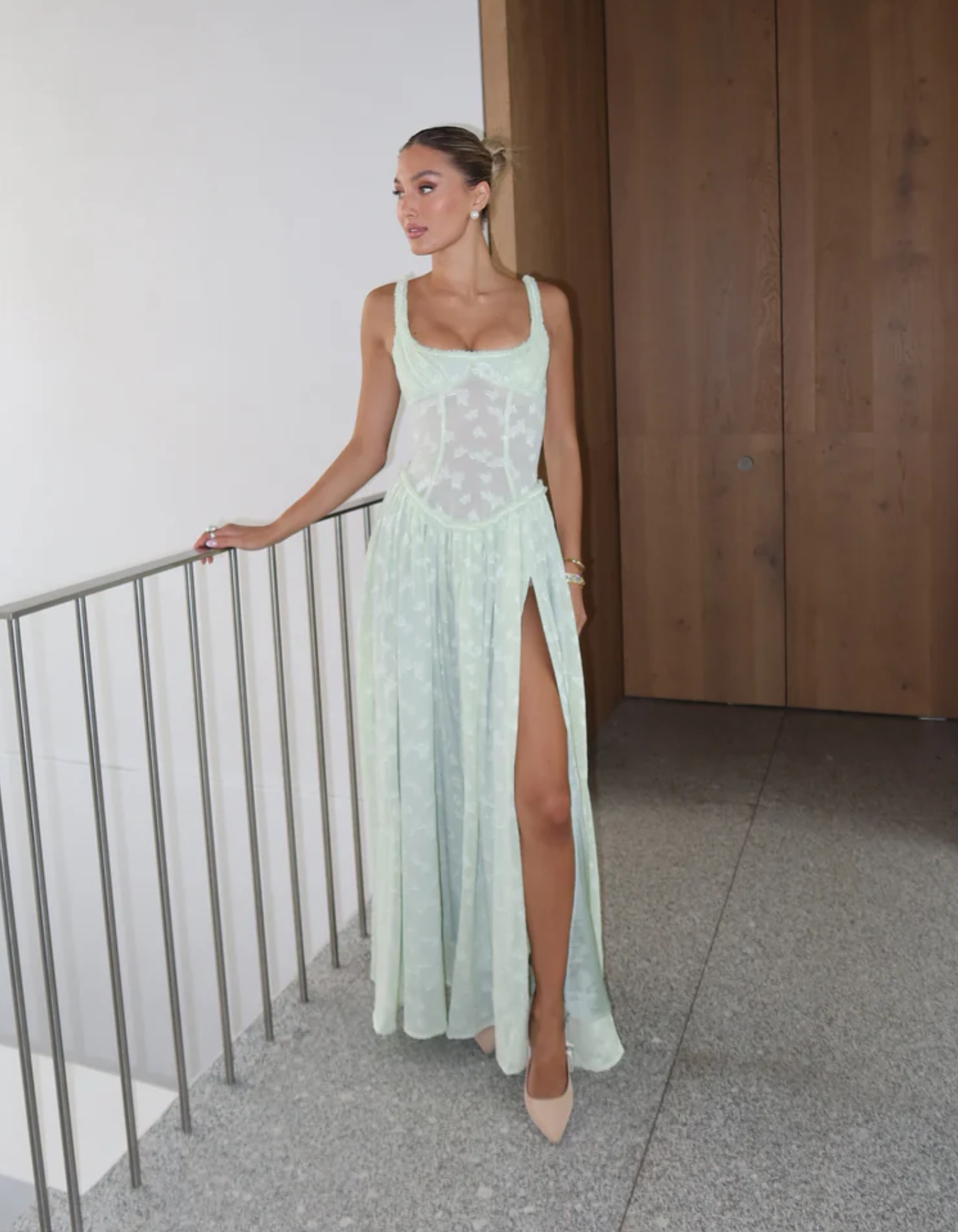 Maelis – Sheer corset – Slit maxi dress-15157951857024-Santi Vento Atelier