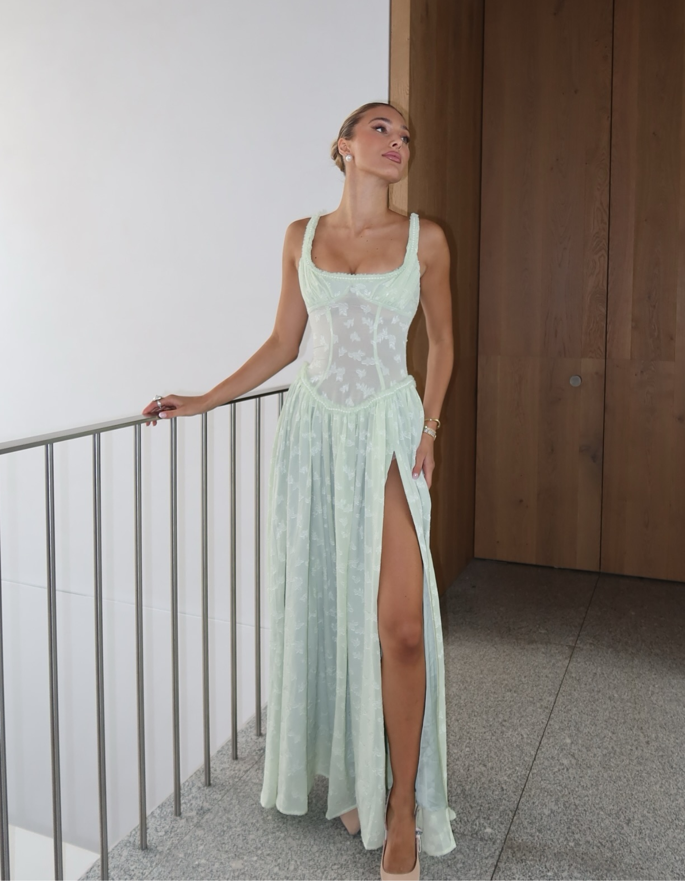 Maelis – Sheer corset – Slit maxi dress-15157951857024-Santi Vento Atelier