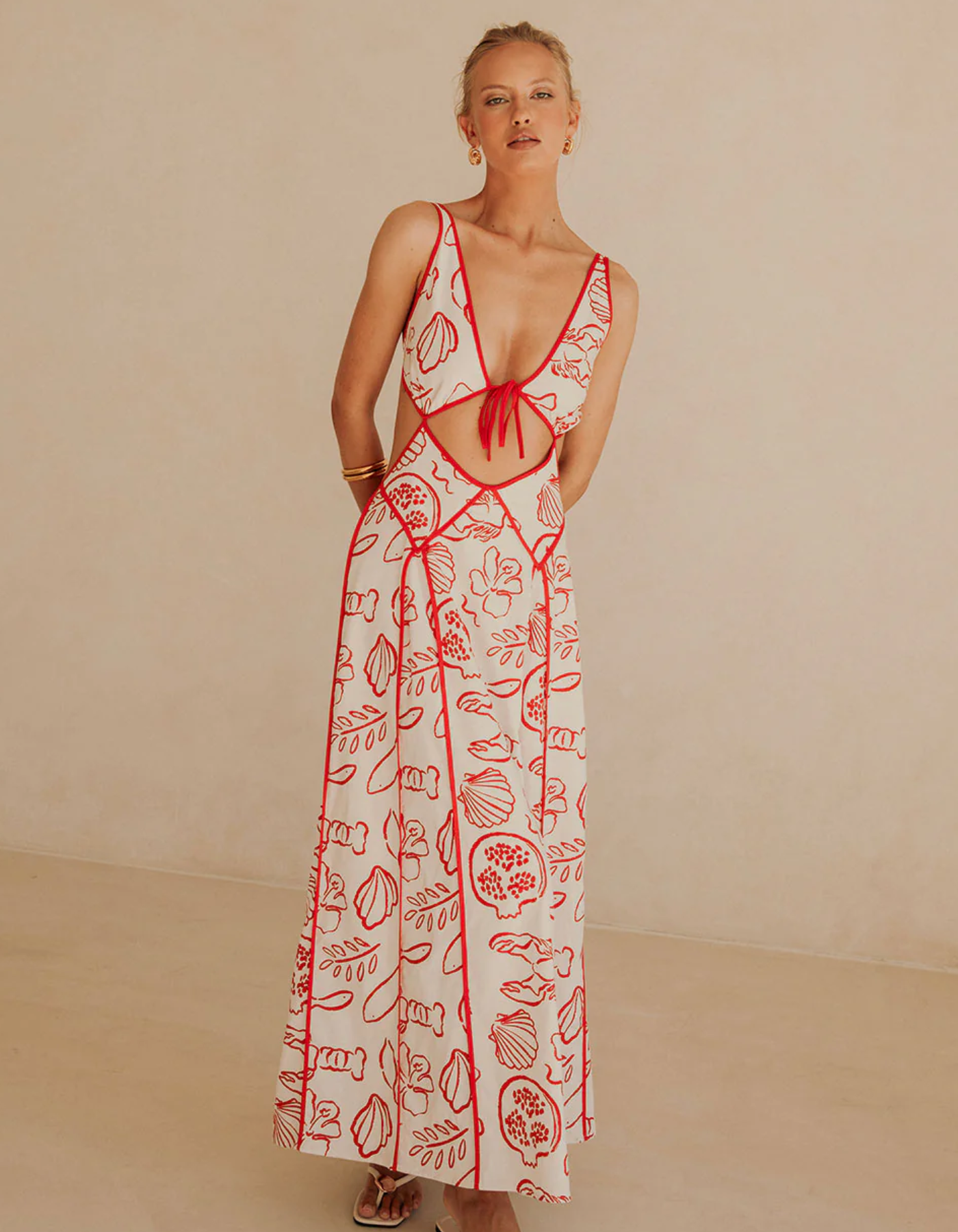 Maréline – Coastal cut-out – Printed sundress-15148419350912-Santi Vento Atelier