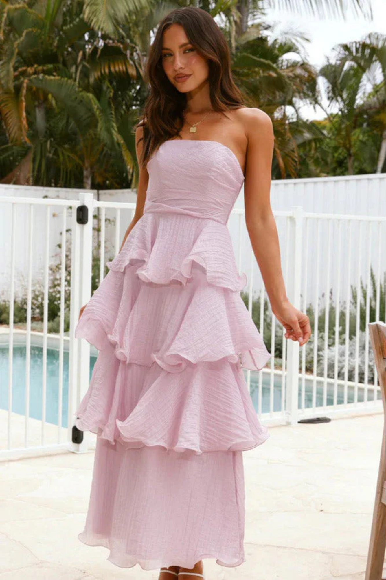 Margaret – Ruffled tiers – Strapless maxi dress-15150425080192-Santi Vento Atelier