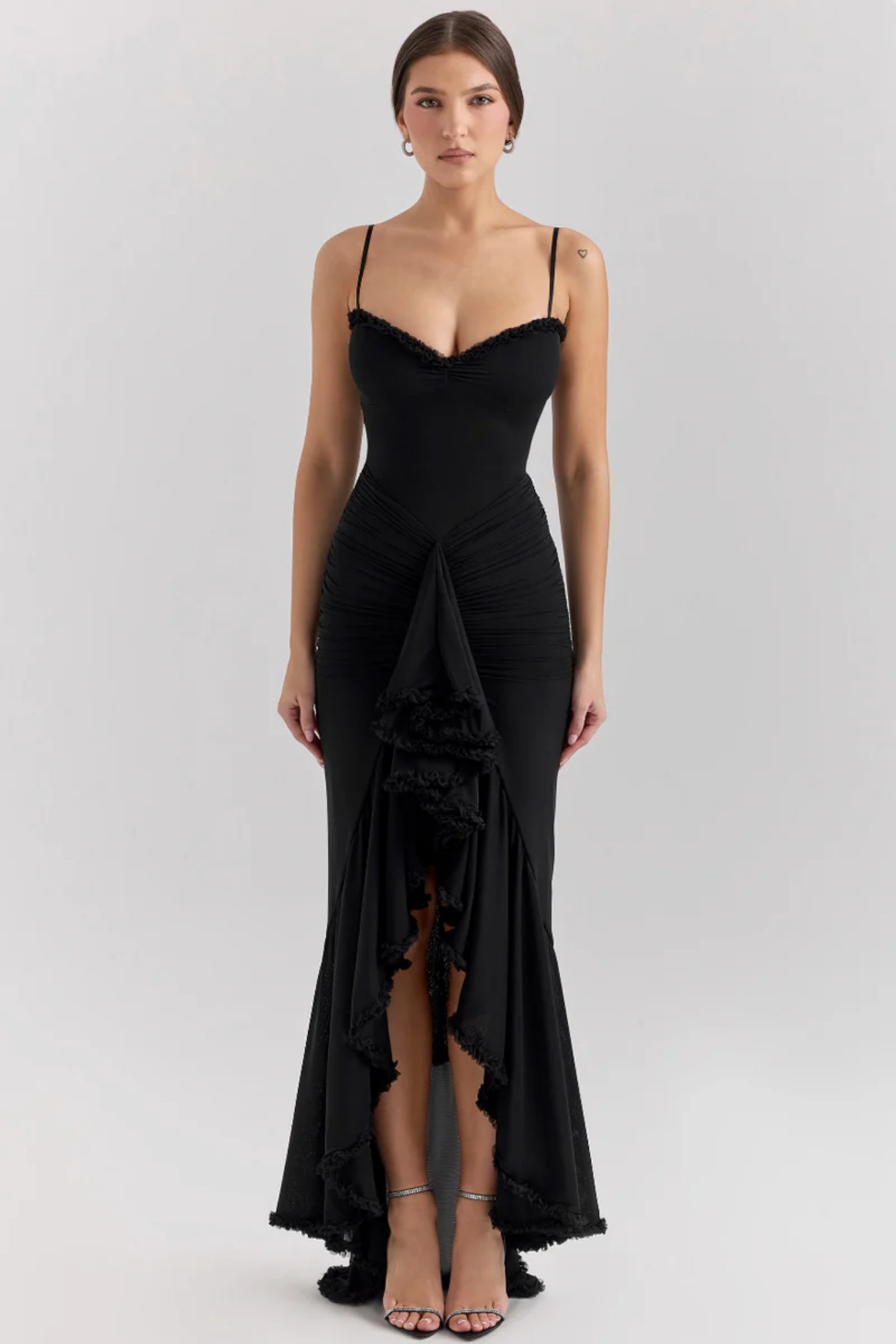 Mariselle – Ruffled drape – Mesh corset gown-15151291400576-Santi Vento Atelier