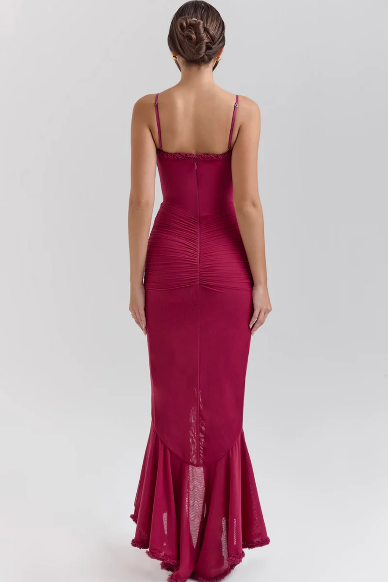 Mariselle – Ruffled drape – Mesh corset gown-15151291400576-Santi Vento Atelier