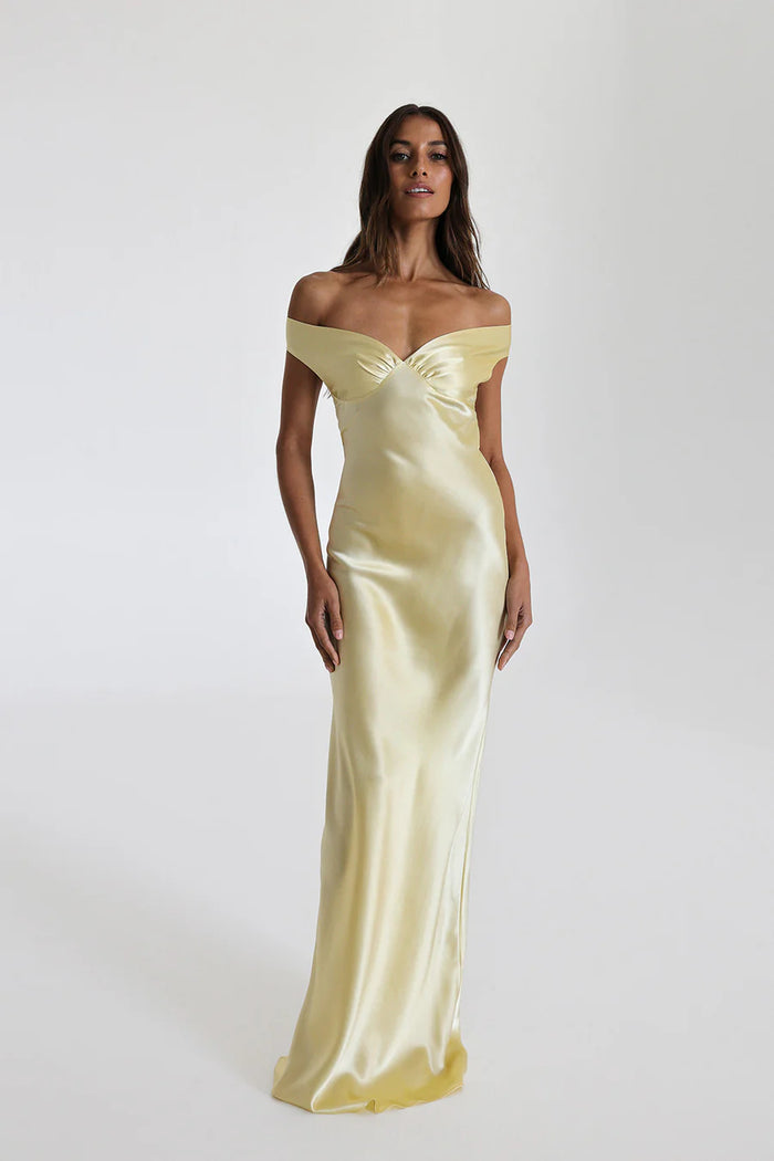Meliora – Off shoulder silk – Sculpted satin gown-15151288058240-Santi Vento Atelier