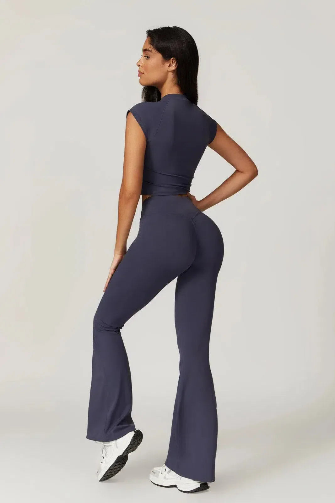Mila – High-waisted fit – Gym-ready flared leggings-15138001617280-Santi Vento Atelier