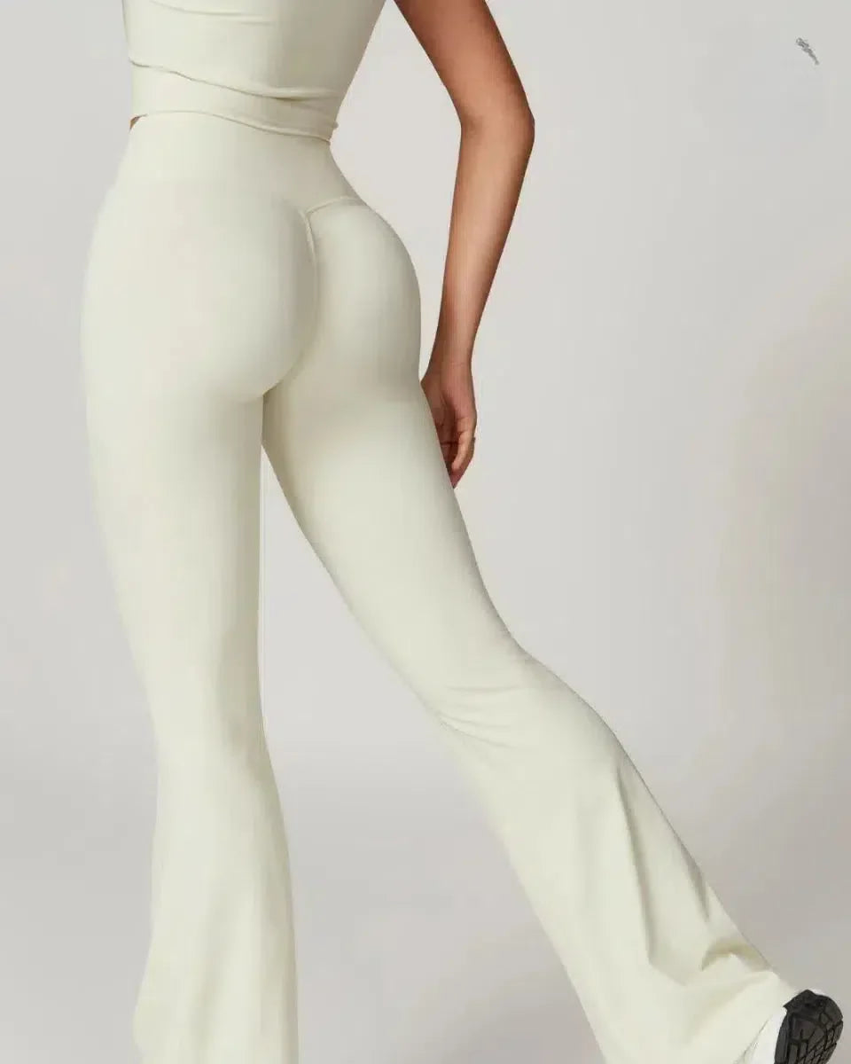 Mila – High-waisted fit – Gym-ready flared leggings-15138001617280-Santi Vento Atelier