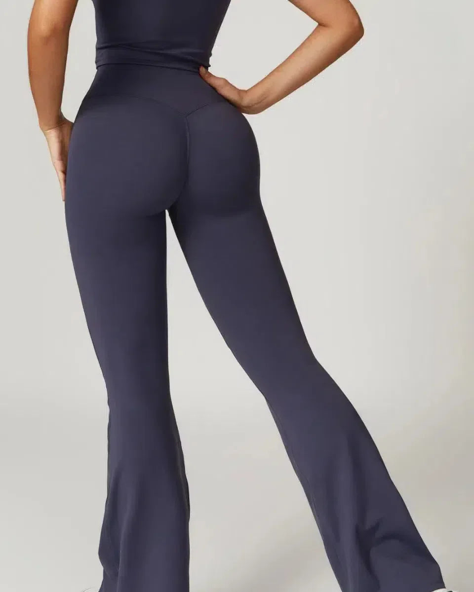Mila – High-waisted fit – Gym-ready flared leggings-15138001617280-Santi Vento Atelier