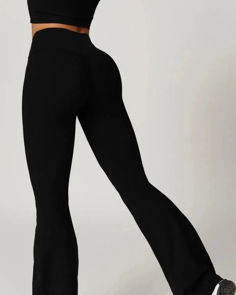 Mila – High-waisted fit – Gym-ready flared leggings-15138001617280-Santi Vento Atelier