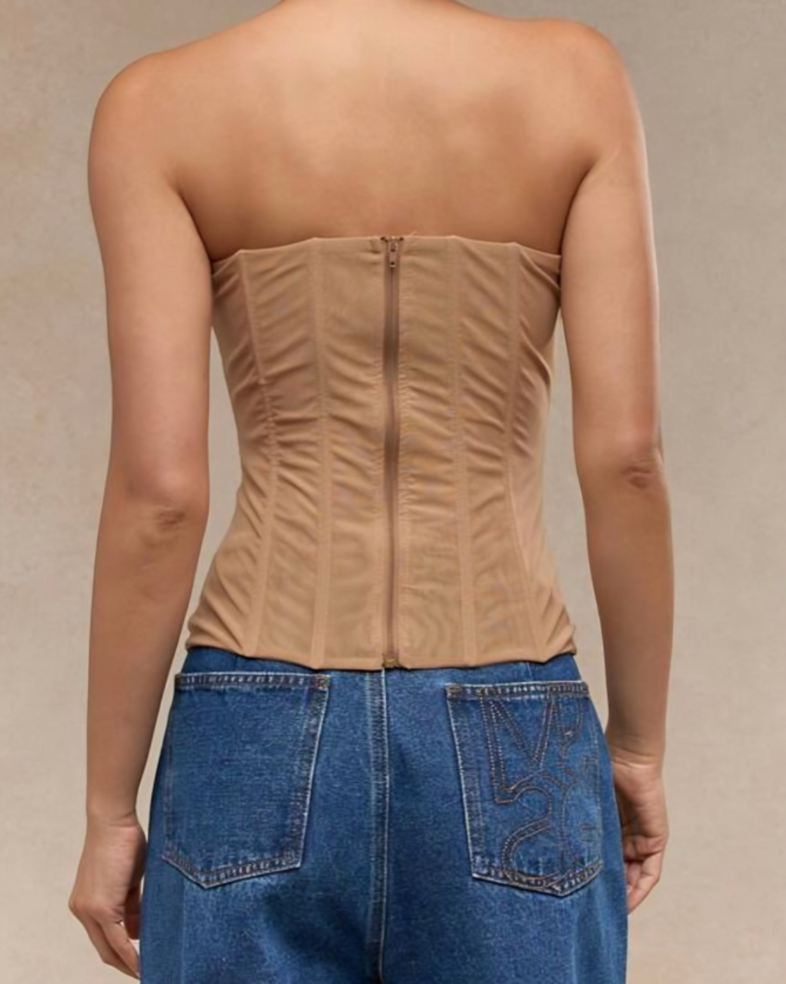 Mira – Sheer ruched – Strapless corset top-15157721694592-Santi Vento Atelier