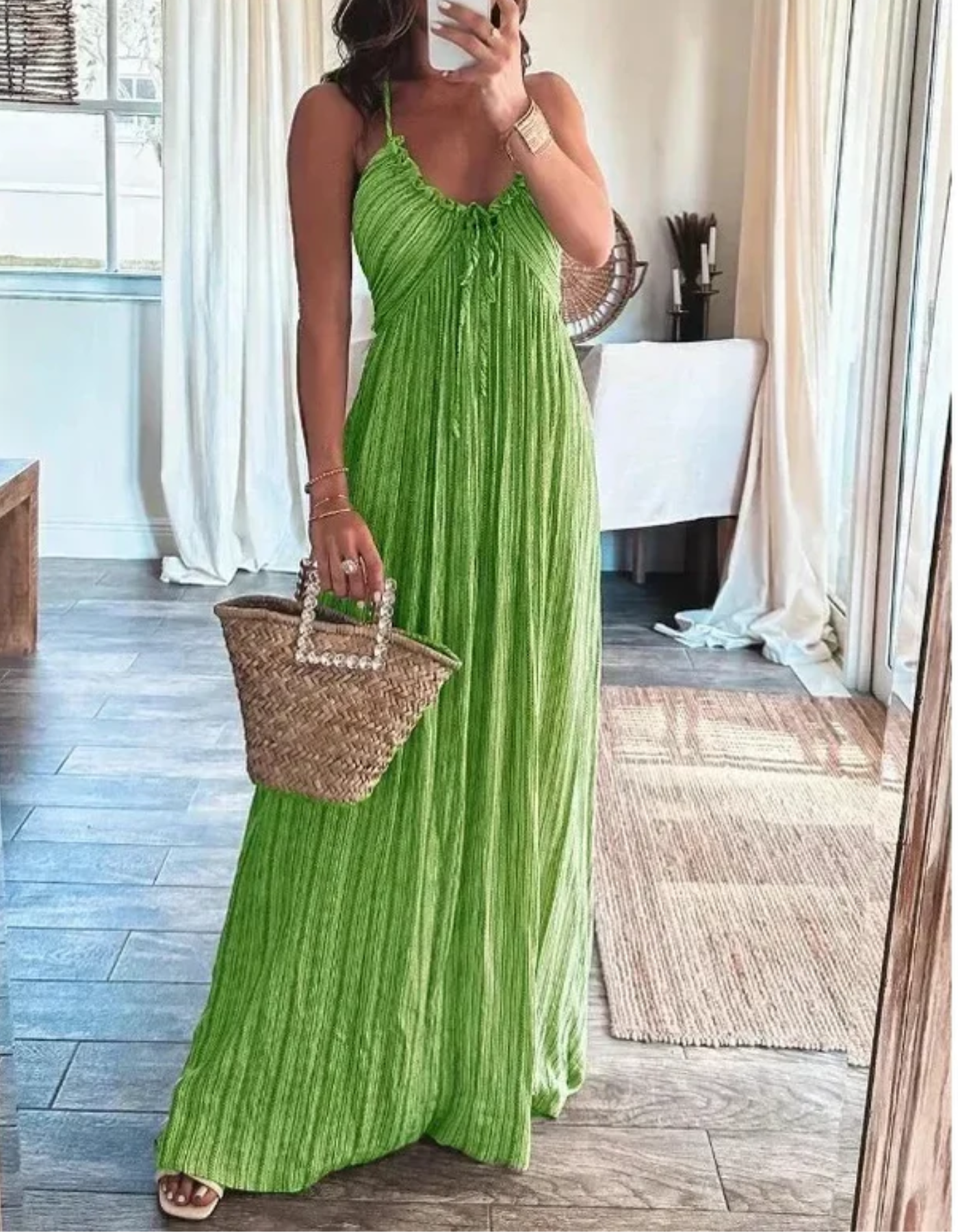 Miretta – Crinkled boho texture – Halter maxi dress-15148418105728-Santi Vento Atelier