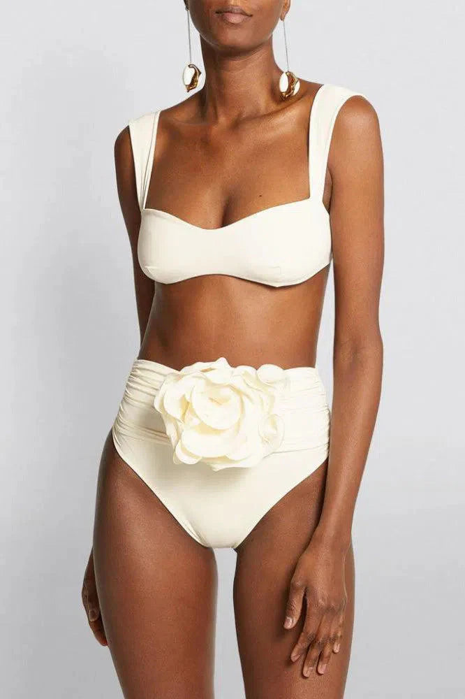 Naiad – Minimalist design – Embellished ruched bikini set-15138009350528-Santi Vento Atelier