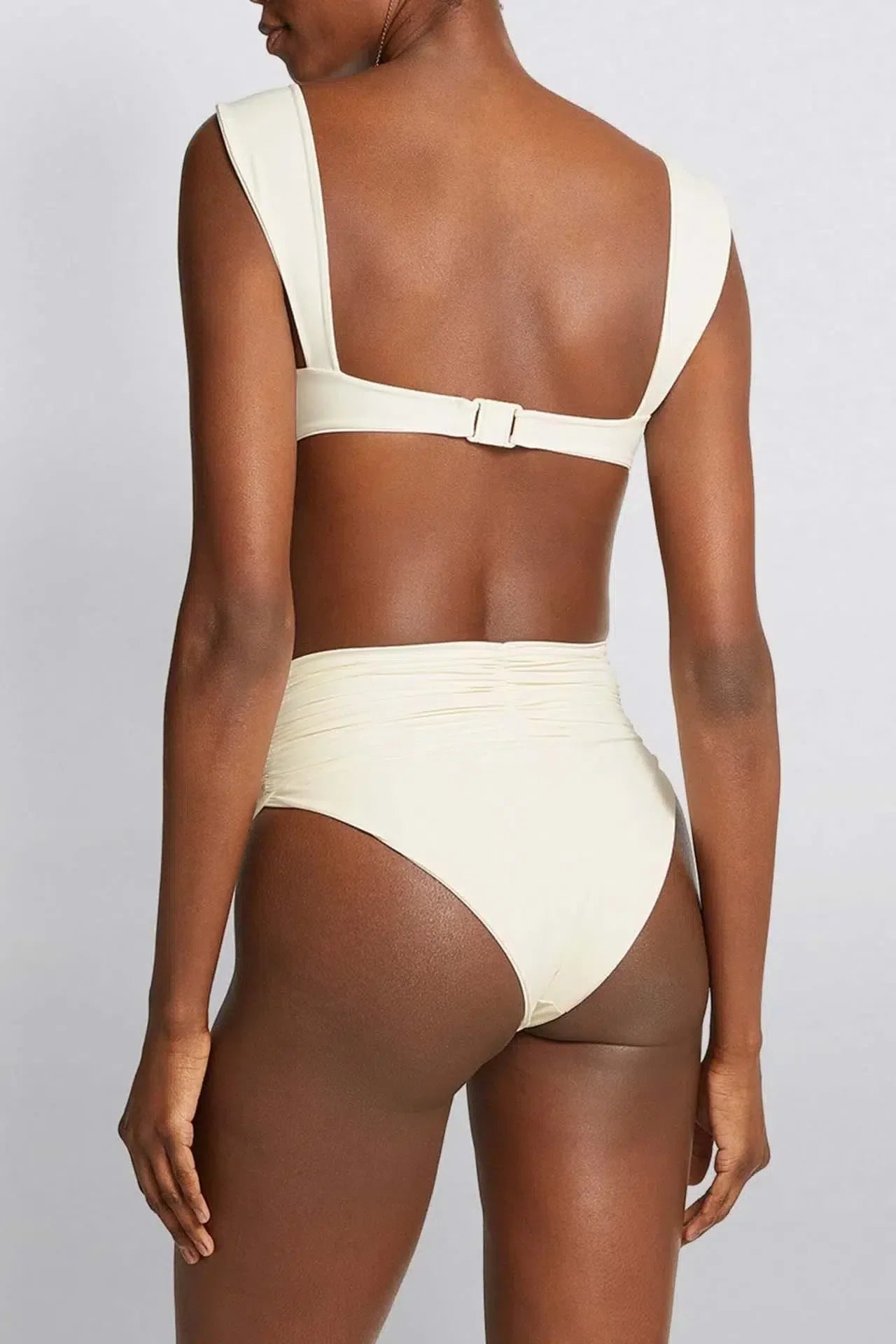 Naiad – Minimalist design – Embellished ruched bikini set-15138009350528-Santi Vento Atelier