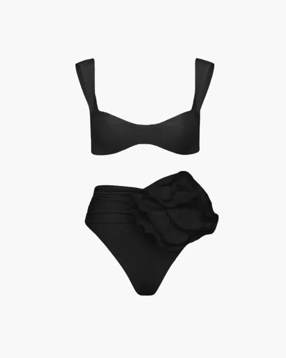 Naiad – Minimalist design – Embellished ruched bikini set-15138009350528-Santi Vento Atelier