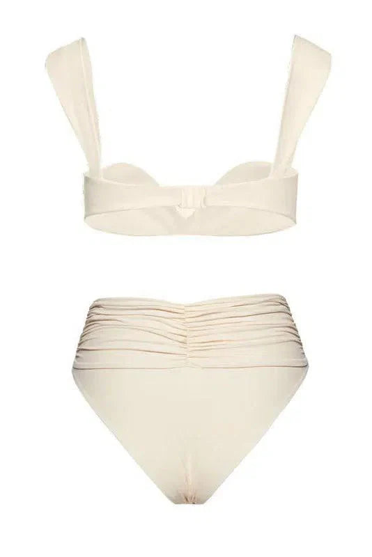 Naiad – Minimalist design – Embellished ruched bikini set-15138009350528-Santi Vento Atelier