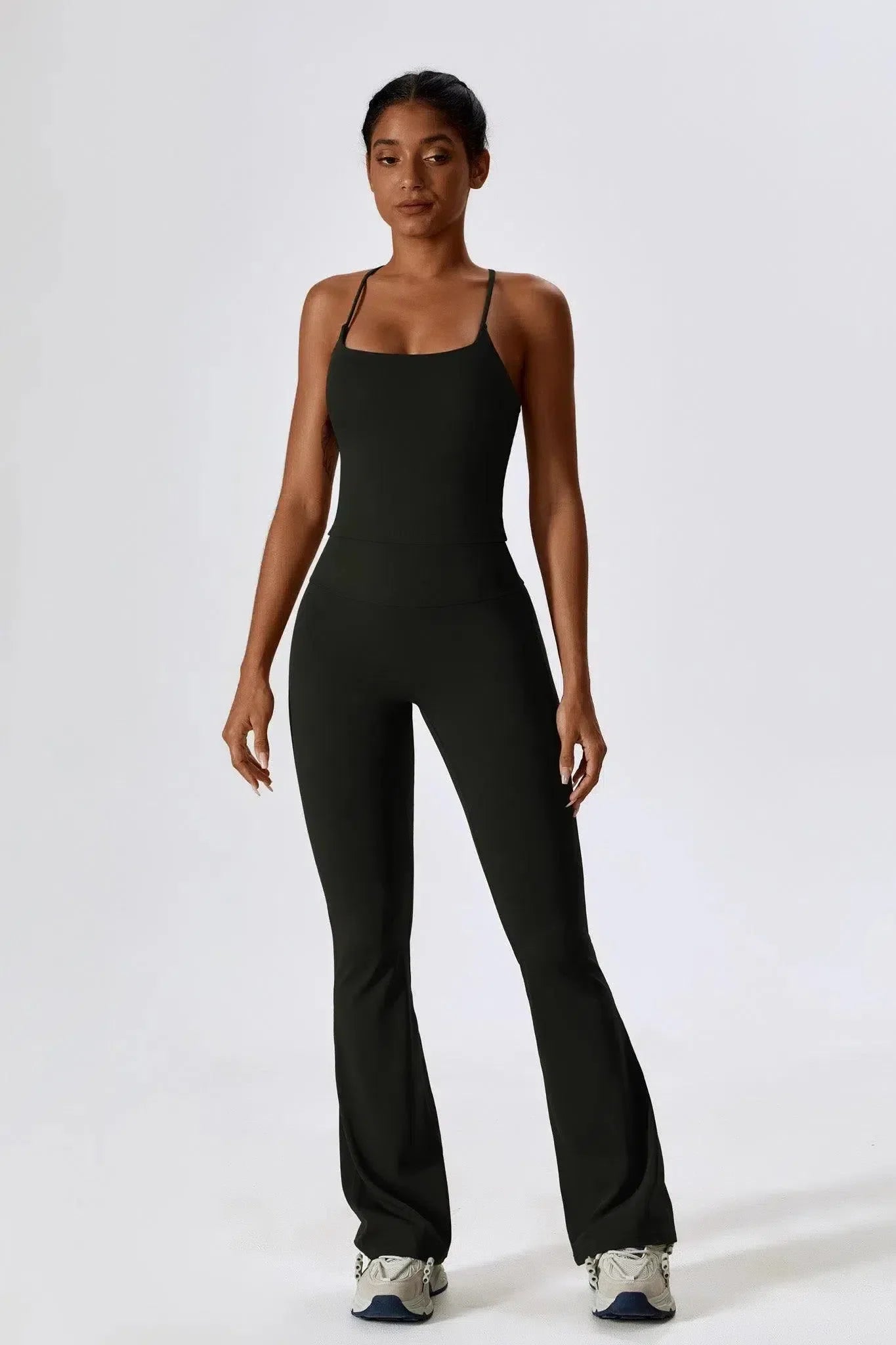 Nicolina – Square neckline – Top & flared leggings set-15138002928000-Santi Vento Atelier