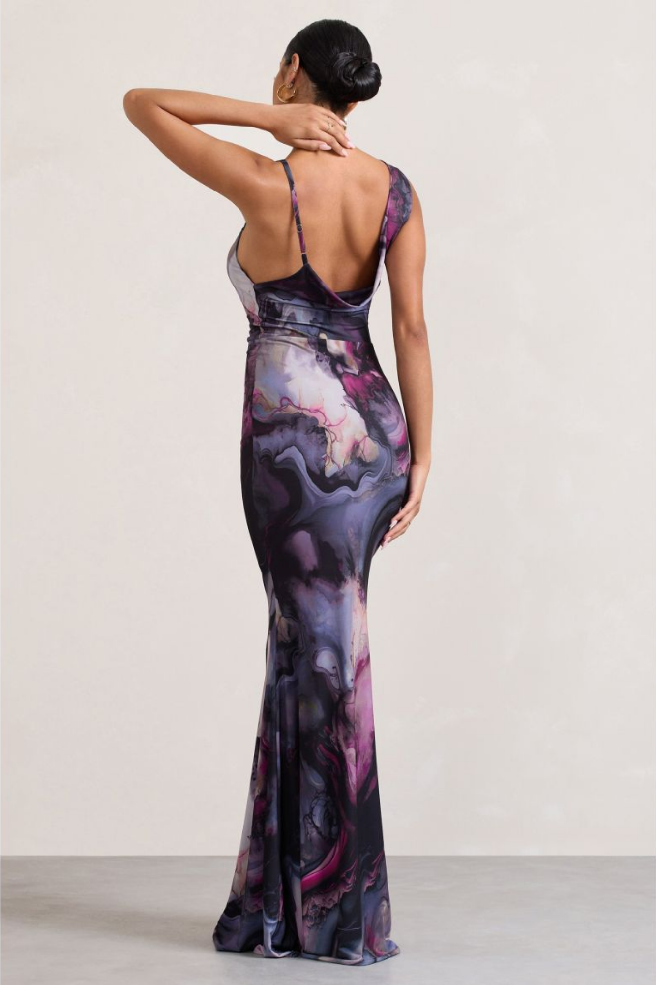 Noirelle – Marble swirl – Satin slip gown-15148418630016-Santi Vento Atelier