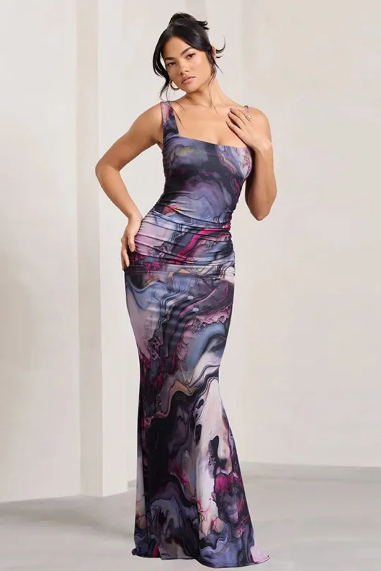 Noirelle – Marble swirl – Satin slip gown-15148418630016-Santi Vento Atelier