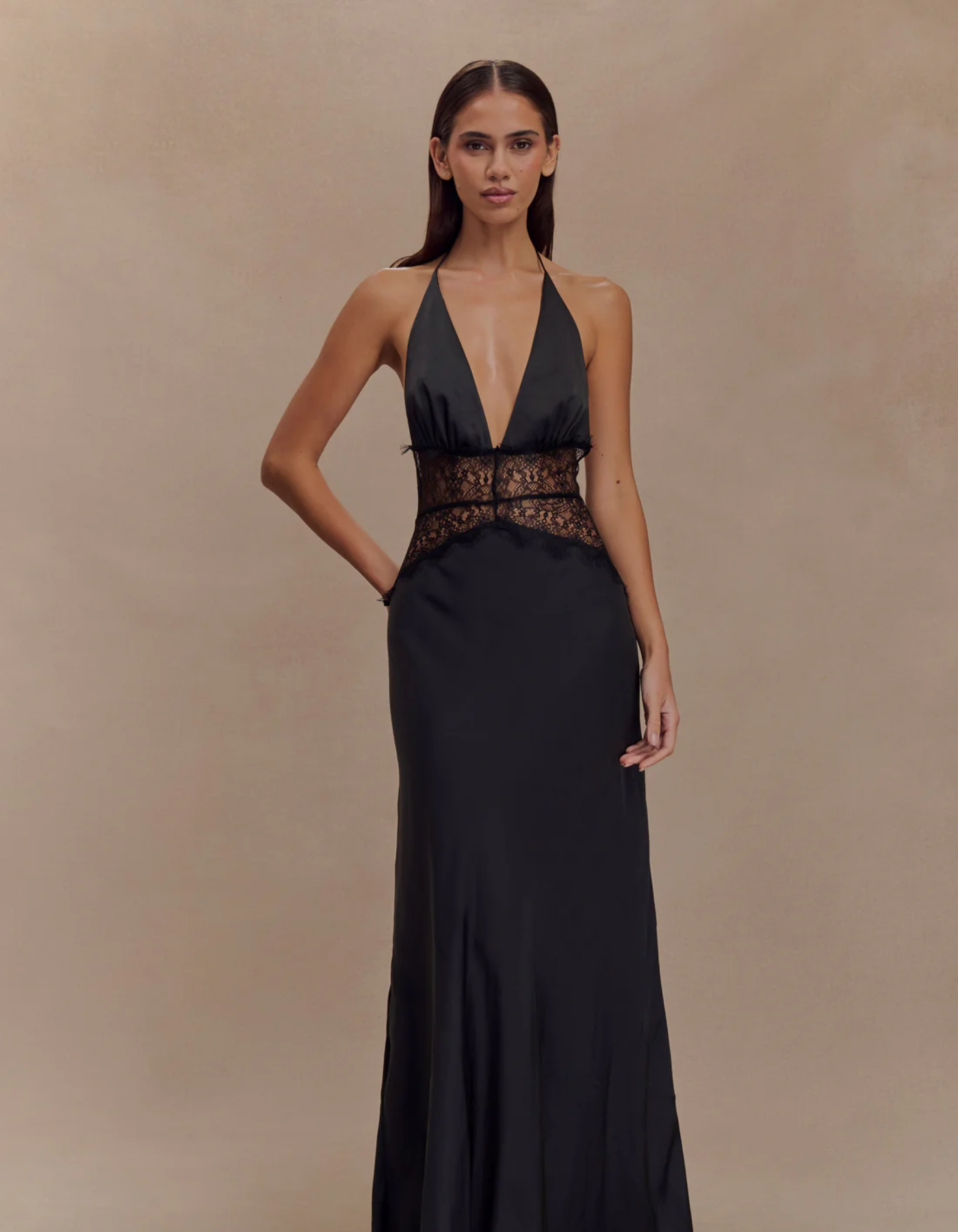 Noirélune – Lace waist detail – Halterneck gown-15156713161088-Santi Vento Atelier