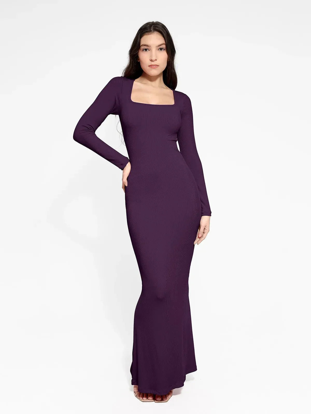 Nuvérra – Sculpted knit – Long sleeve maxi dress-15148419219840-Santi Vento Atelier