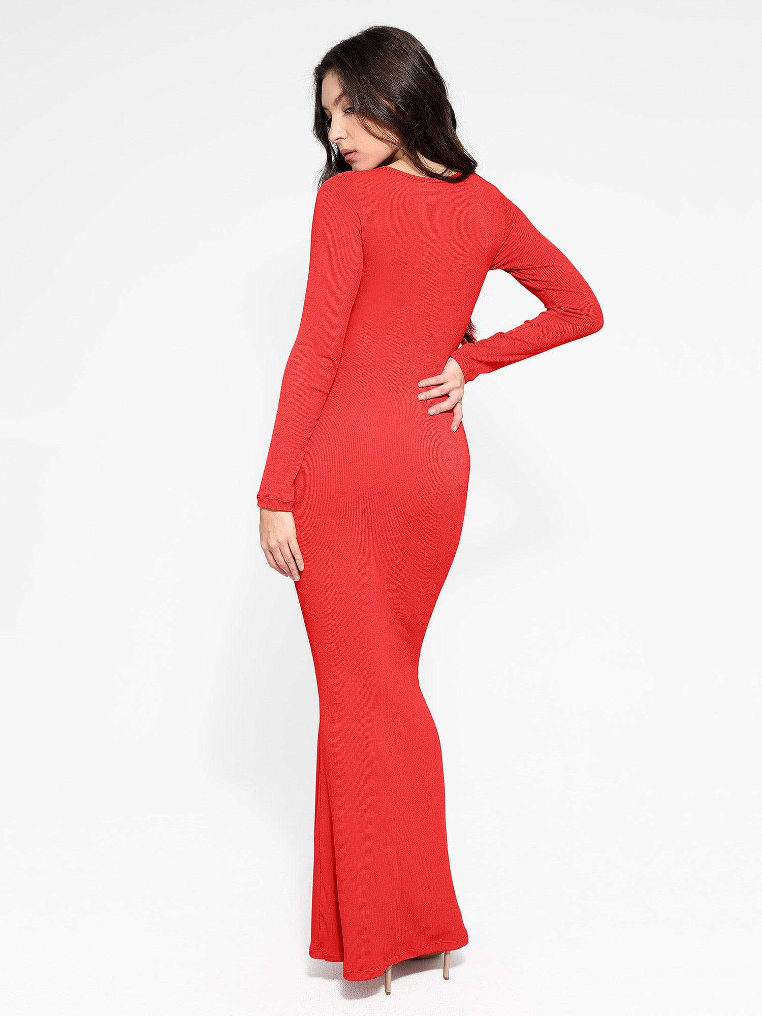 Nuvérra – Sculpted knit – Long sleeve maxi dress-15148419219840-Santi Vento Atelier