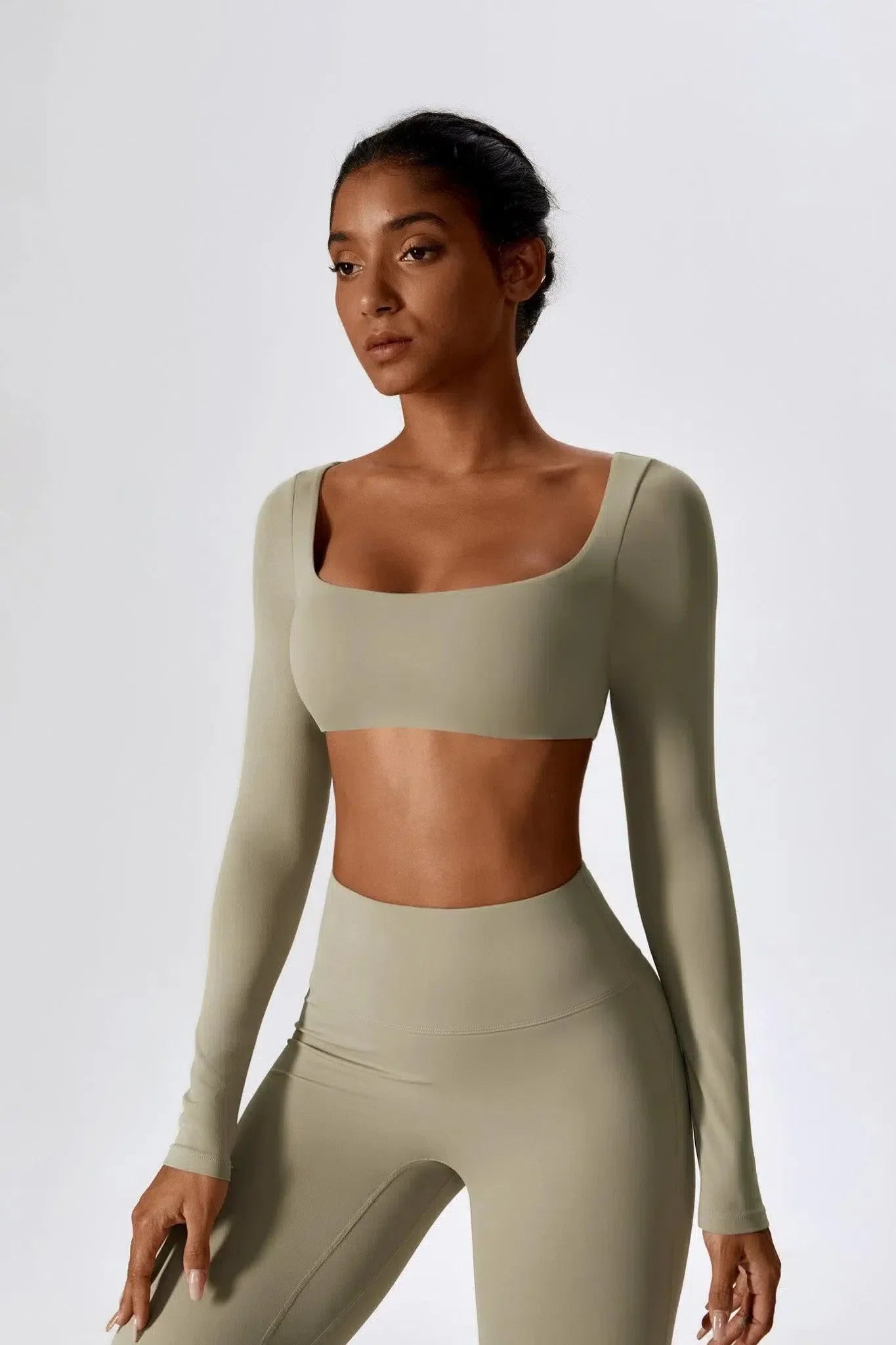 Oceane – Square neckline – Crop top & leggings set-15138002862464-Santi Vento Atelier
