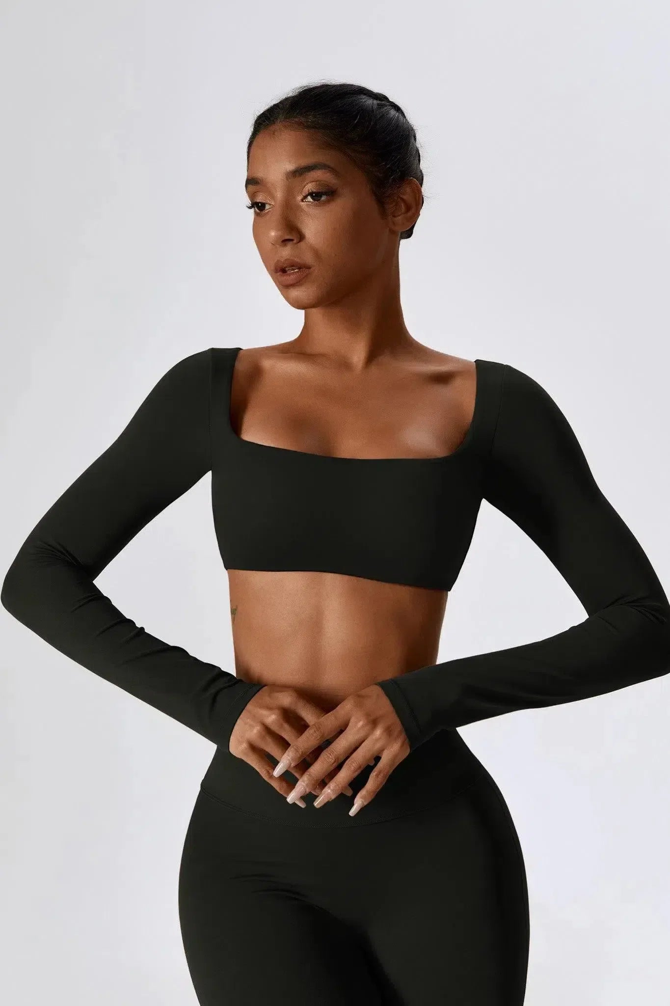 Oceane – Square neckline – Crop top & leggings set-15138002862464-Santi Vento Atelier