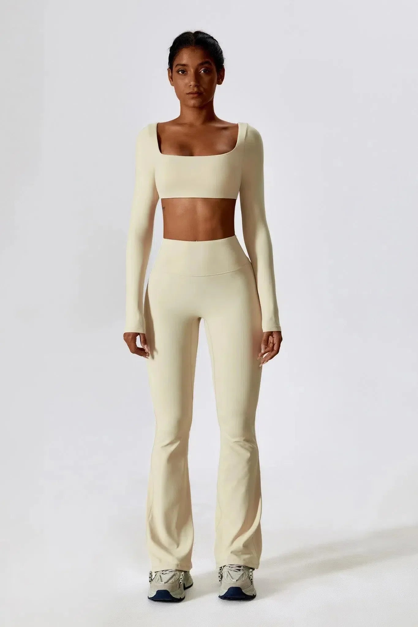 Oceane – Square neckline – Crop top & leggings set-15138002862464-Santi Vento Atelier