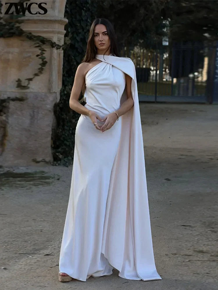 Orlianne – Satin drape – One shoulder mermaid gown-15151290843520-Santi Vento Atelier