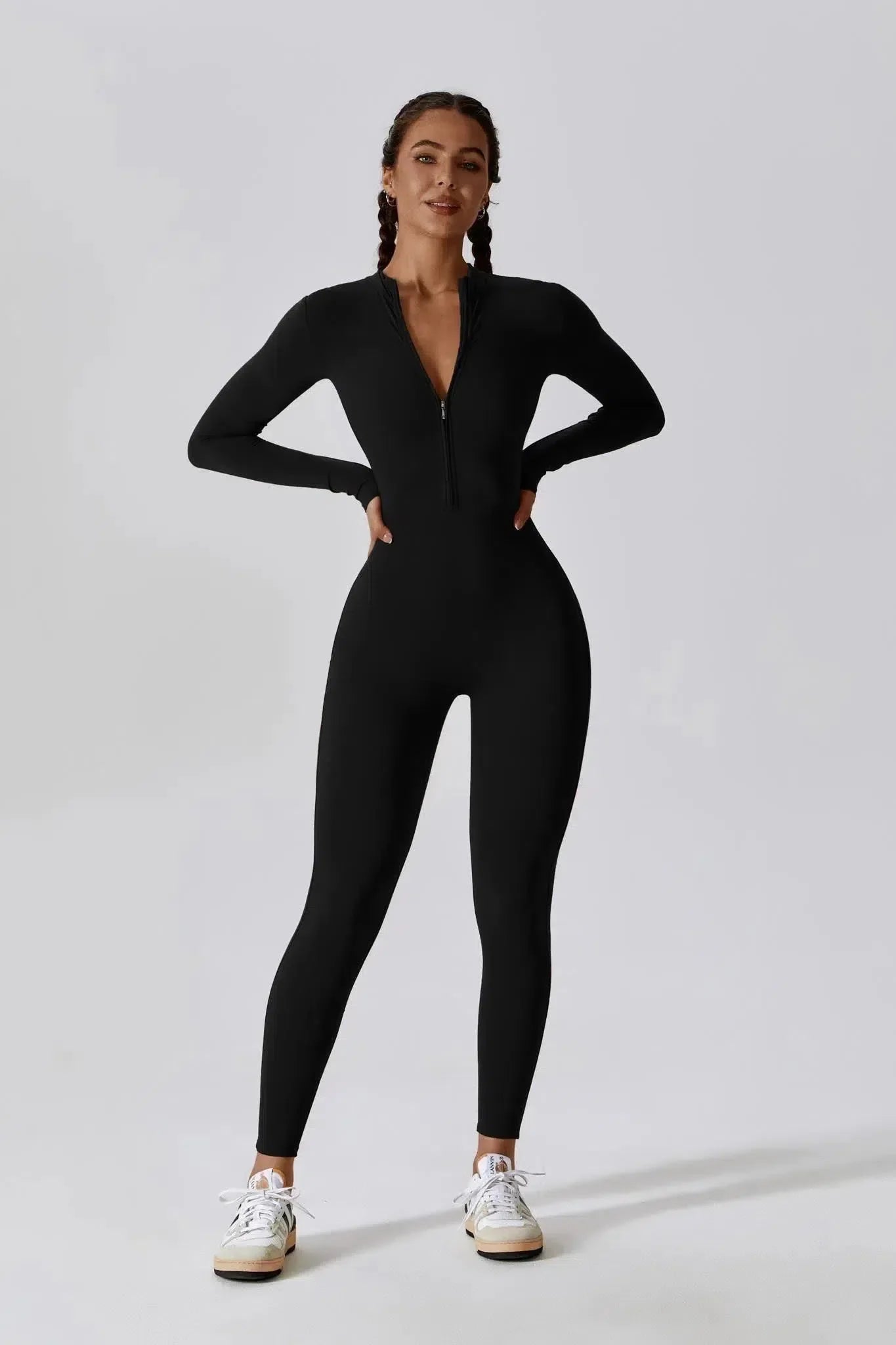 Paola – High-neck zip – Long-sleeve jumpsuit-15137996931456-Santi Vento Atelier