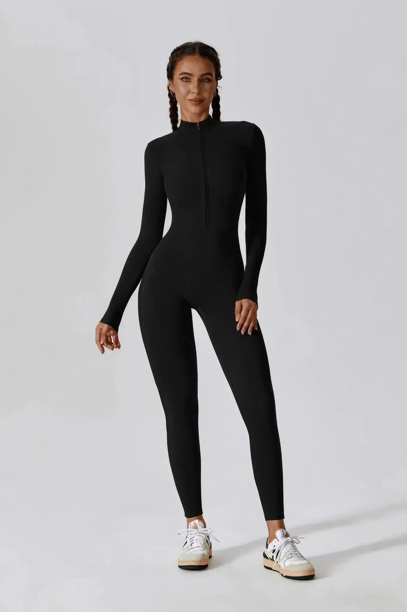 Paola – High-neck zip – Long-sleeve jumpsuit-15137996931456-Santi Vento Atelier