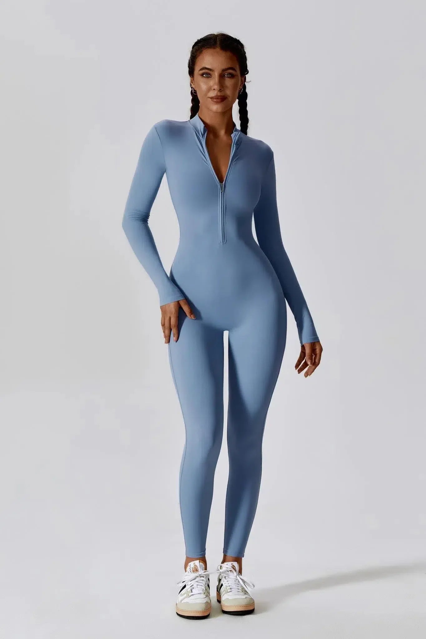 Paola – High-neck zip – Long-sleeve jumpsuit-15137996931456-Santi Vento Atelier